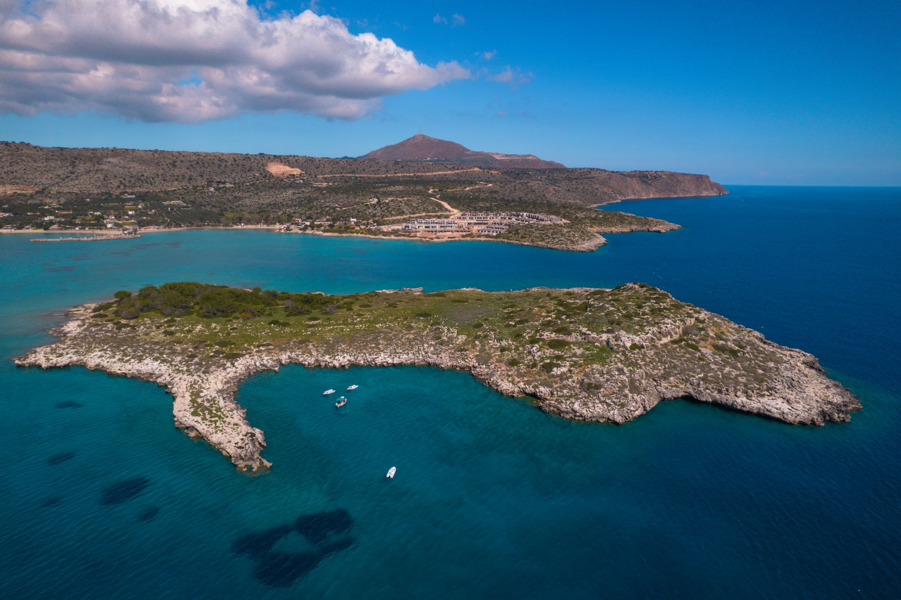 Rent a Boat 30hp without Skipper (No license needed) and Explore Seitan Limania - Crique de Souda (Kamares) - Aspra Coast - Admiral Island - Sosorides & Marathi Island