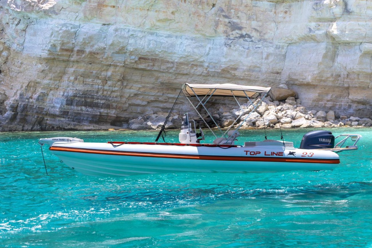 Top Line | Half Day Cruise | Seitan Limania - Crique de Souda (kamares) - White Coast - Admiral Island - Sosorides - Marathi Island