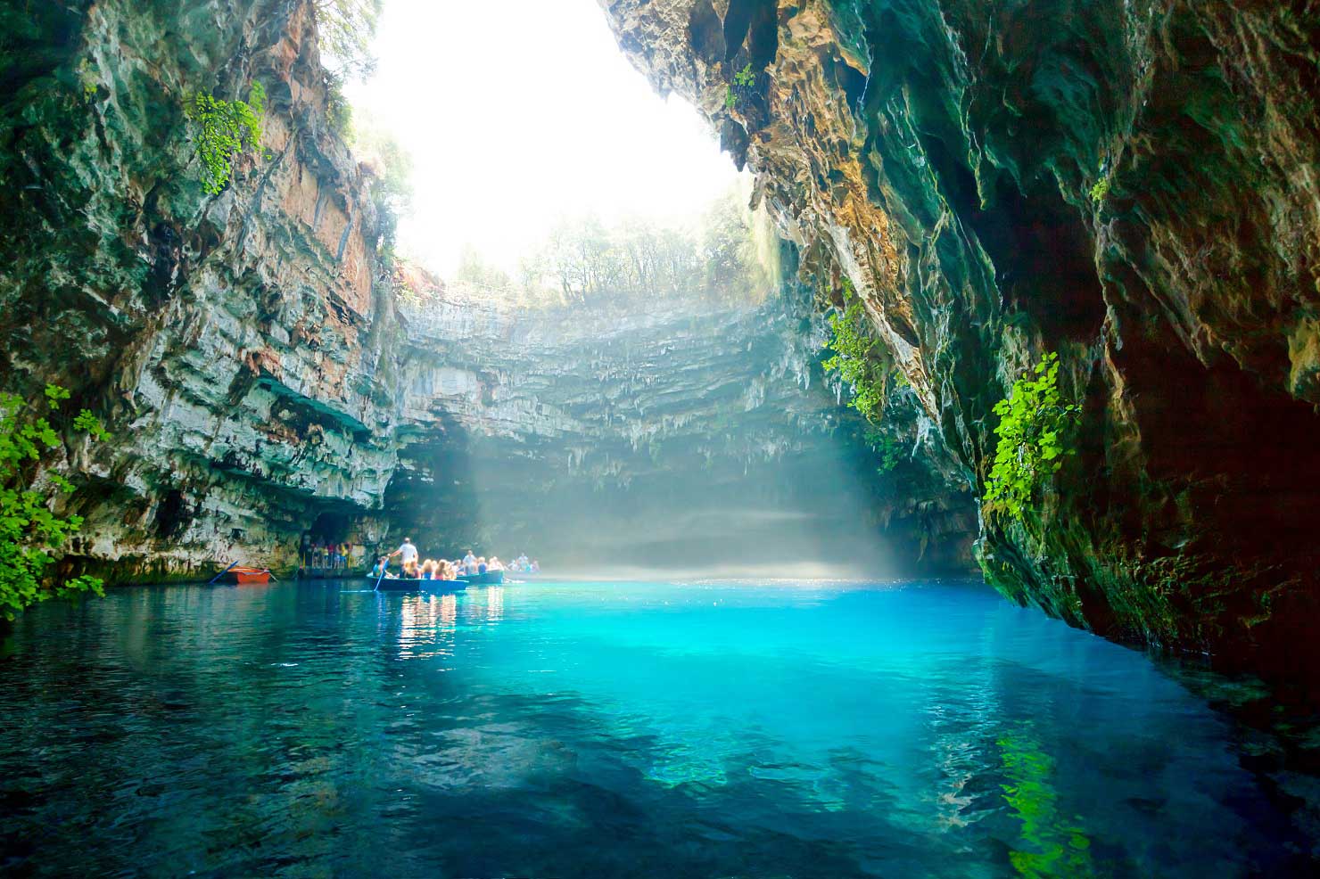 Shared Group Shore Excursion From Argostoli: Melissani Lake Drogarati Cave & Myrtos Beach