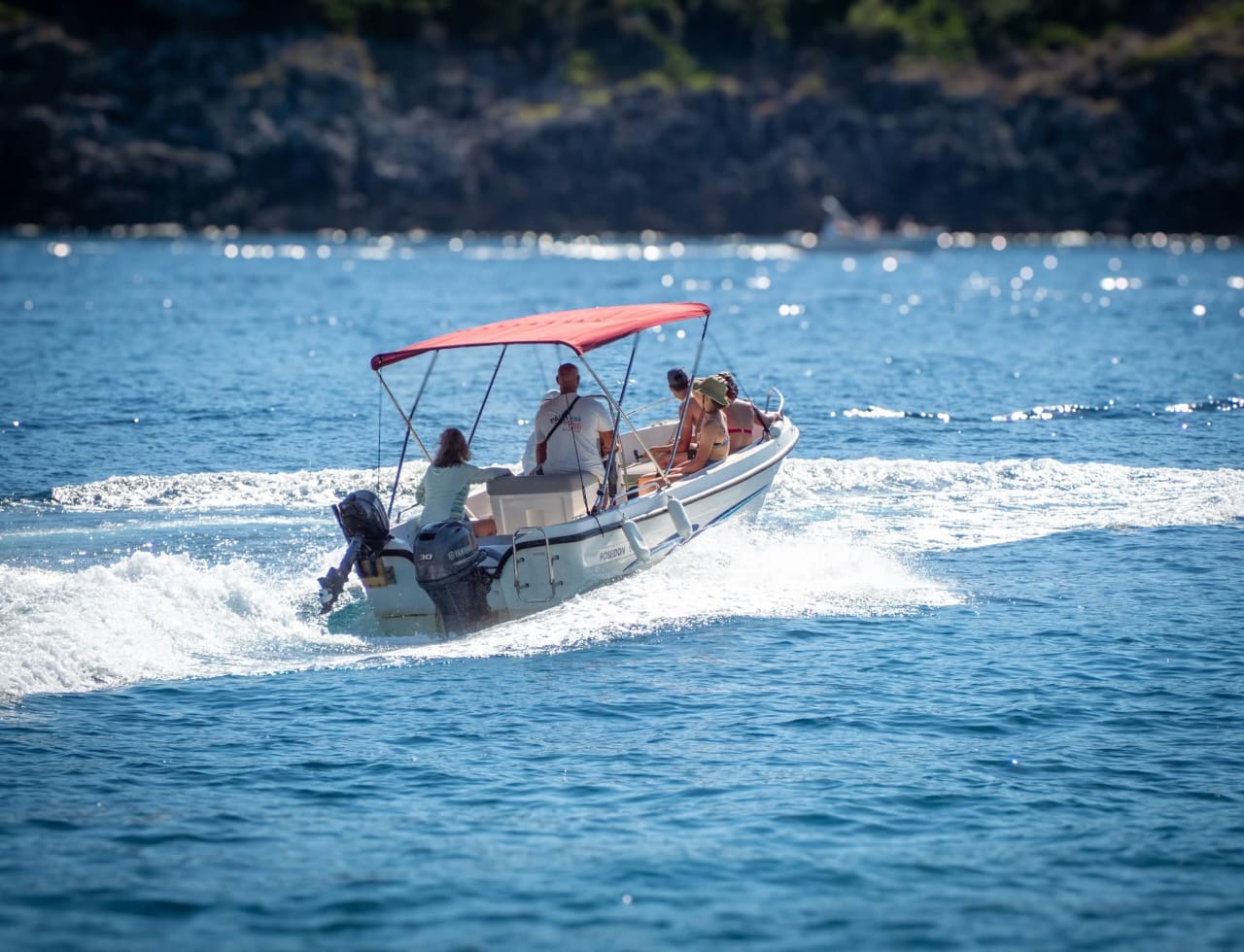 Paleokastritsa private boat with skipper(Sea Caves and swim stop)