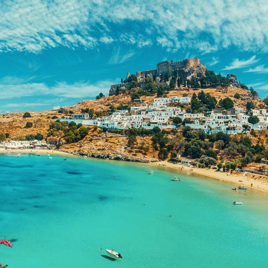 Rhodes to Lindos: Full-Day Private Cruise / Speedboat Jost 