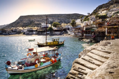 Matala Beach and Zaros Village from Heraklion