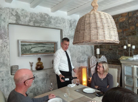 Executive wine tasting at the Mykonian Spiti
