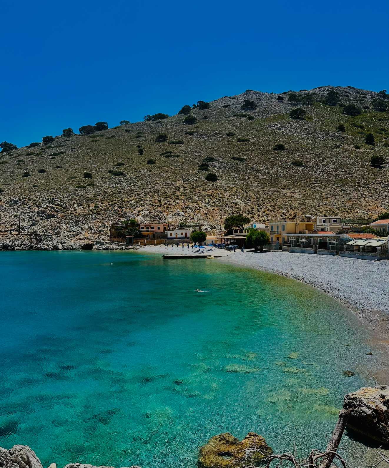 Panormitis Monastery & Marathounta Bay  for Swimming